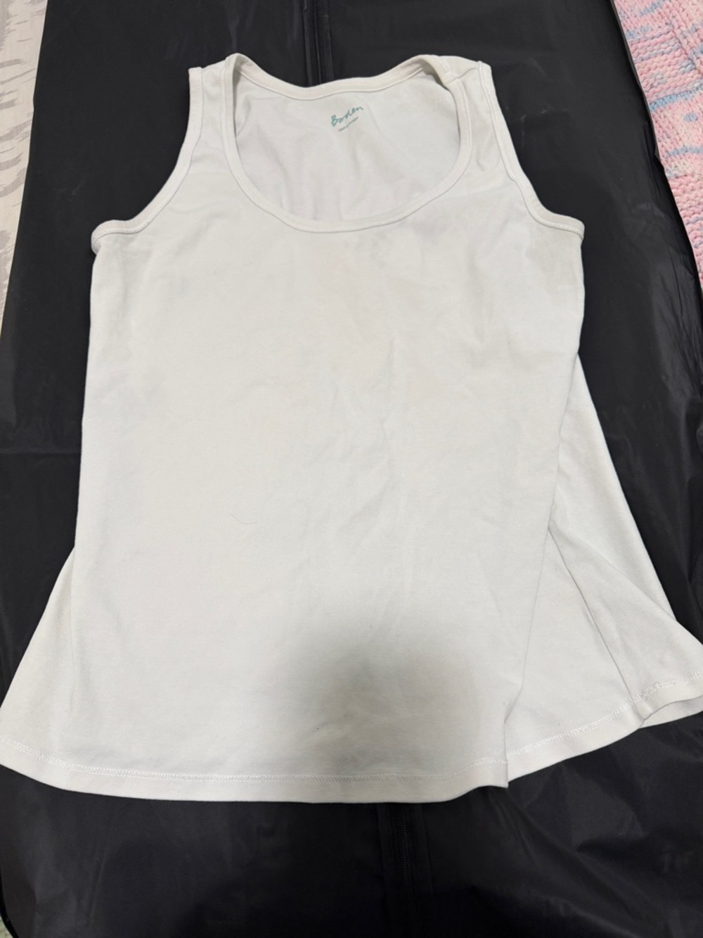 Boden White Scoop Neck Tank Top